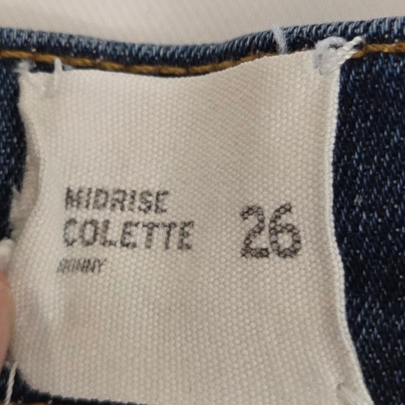 Hudson Colette Midrise Skinny Denim Jean Shorts Womens 26 Dark Wash Distressed - Picture 11 of 12